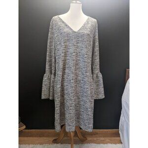 Banana Republic Shift Dress Gray Bell Sleeve Womens Size XL
